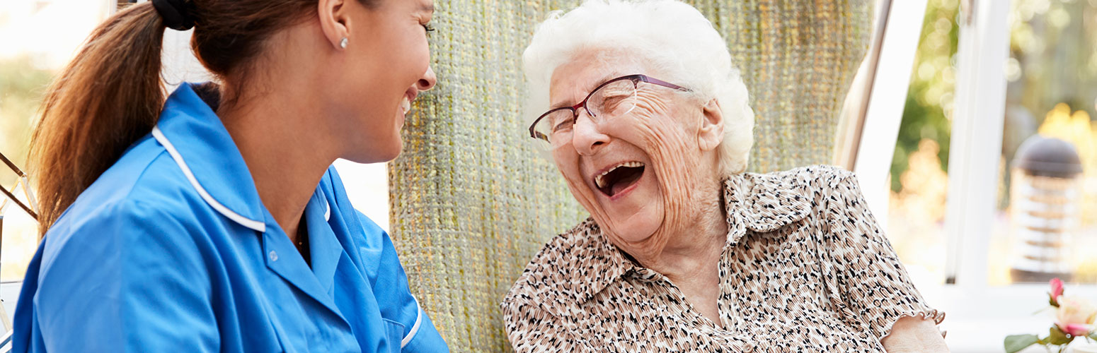 Smiling woman at nurse